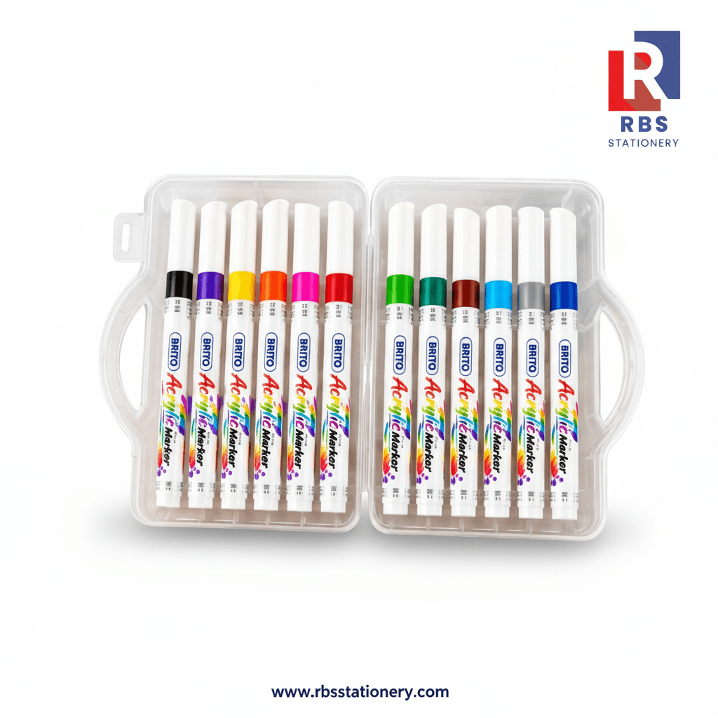 Brito Acrylic Marker Paint Pens - 12 Colors Set