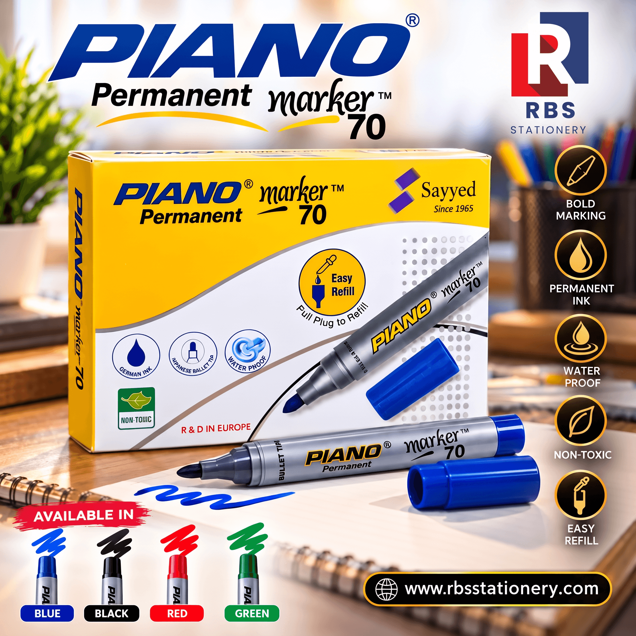 Piano Permanent Marker 70 - Bullet Tip
