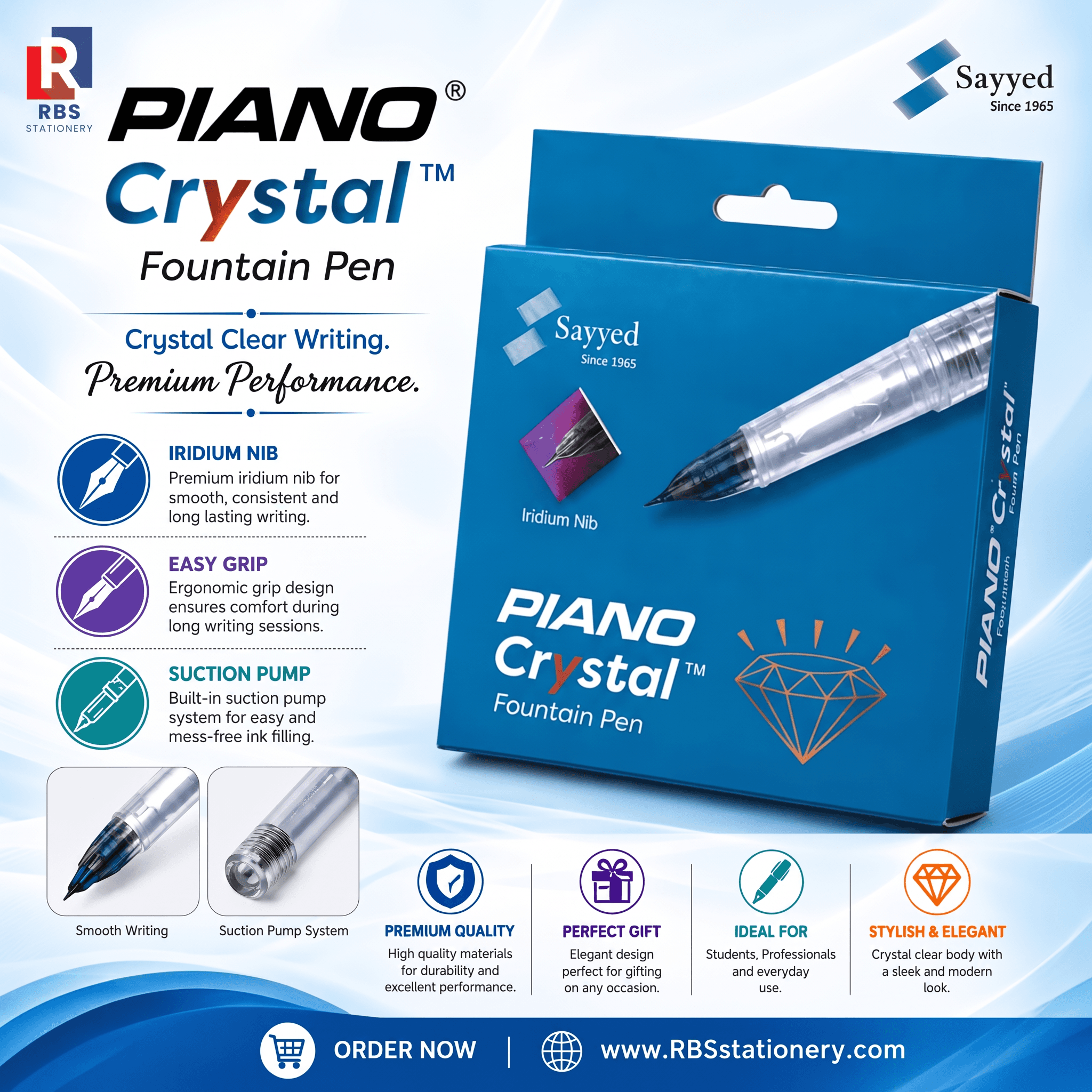 Piano Crystal Fountain Pen